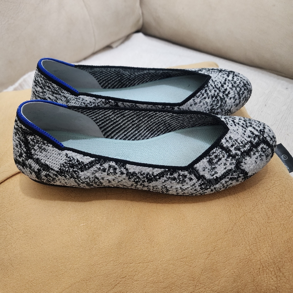 Rothy's Black and White Python Pattern Flats - image 3